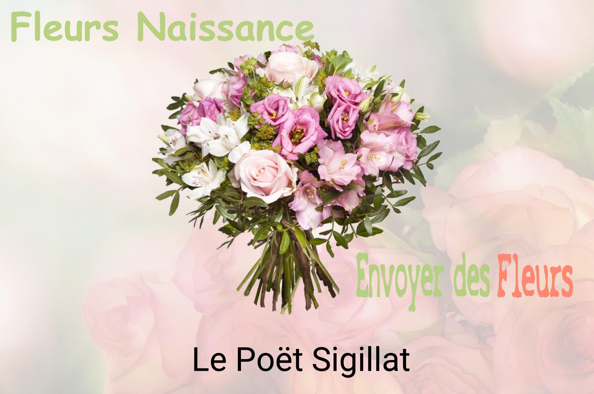 Bouquet de fleurs de naissance livré à Le Poët-Sigillat