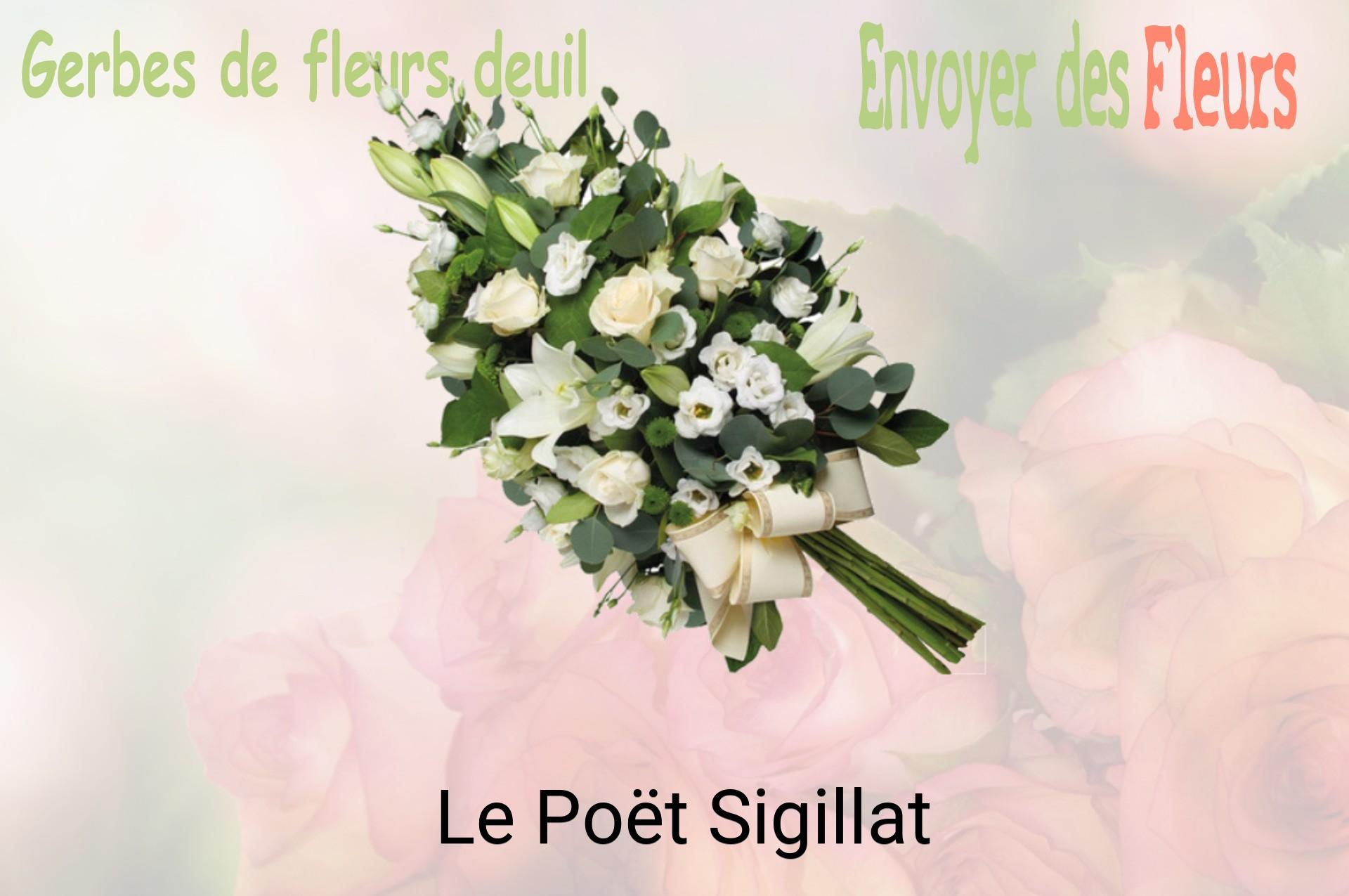 Gerbe de fleurs de deuil livrée à Le Poët-Sigillat